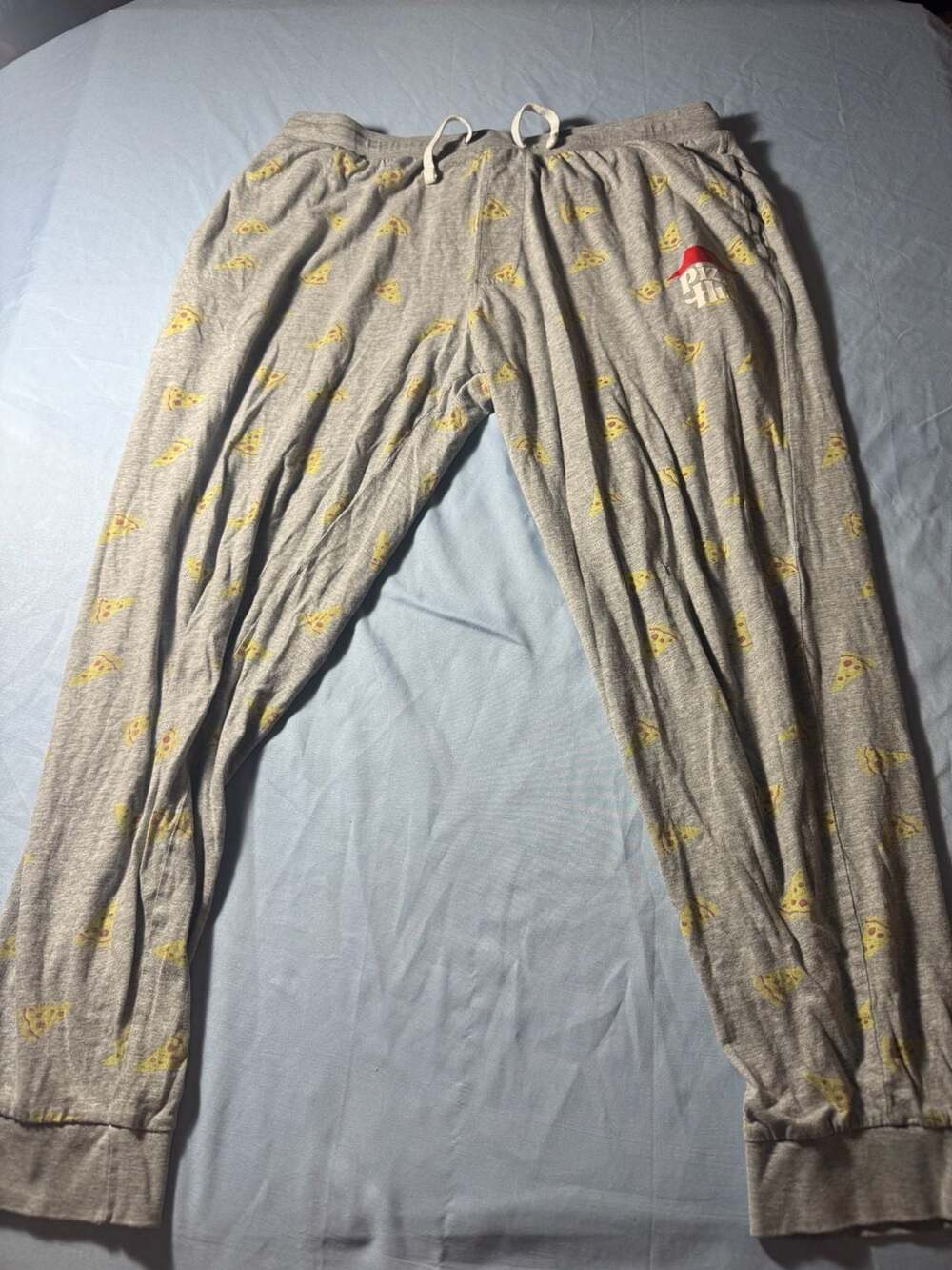 Primark Pizza Hut Allover Pizza Print Gray Jogger Pajama Pants Size L
